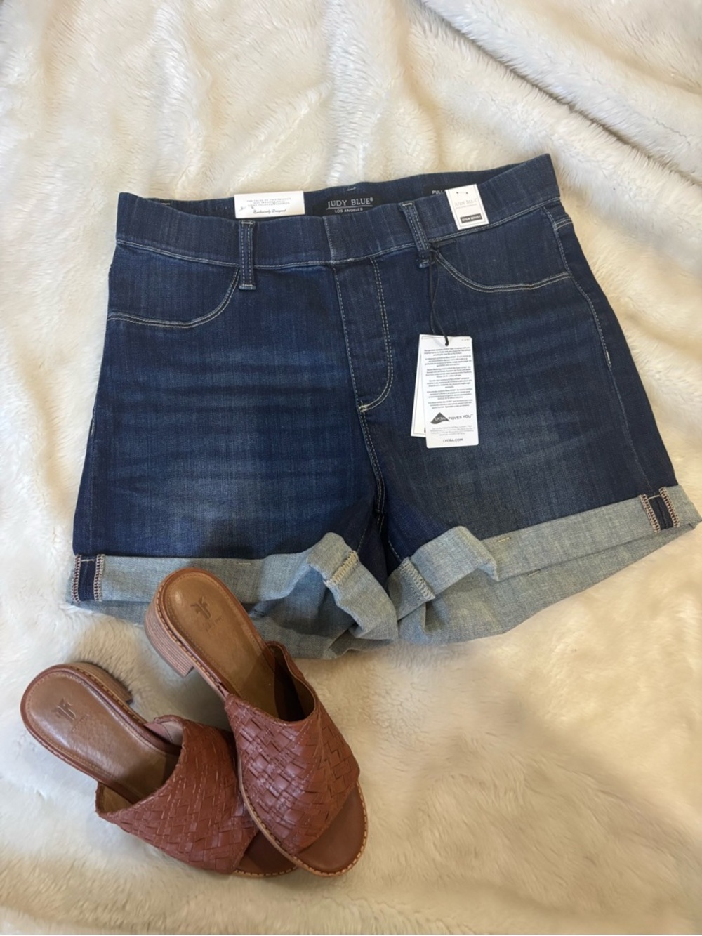Judy Blue Dark Indigo Roll-Cuff Denim Shorts